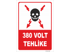 380 Volt Tehlike Levhası