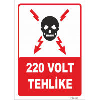 220 Volt Tehlike Levhası