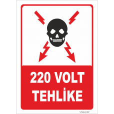 220 Volt Tehlike Levhası